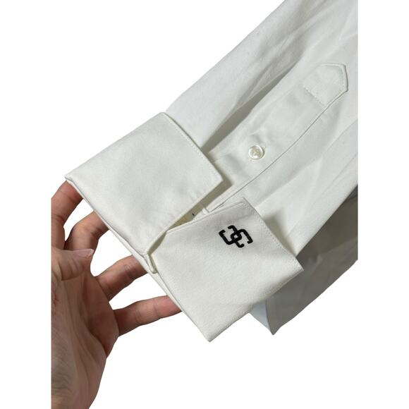 Chico's Womens No Iron Blouse 3 Optic White Button Front Collared Classic Shirt - Picture 6 of 10